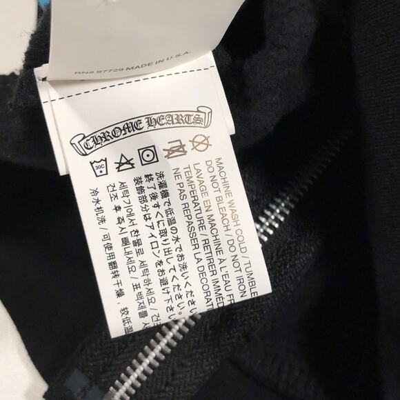 Chrome Hearts Kids Blue Scroll Zip Up Hoodie Sweater Black/Blue size 4T B33 - Picture 6 of 11